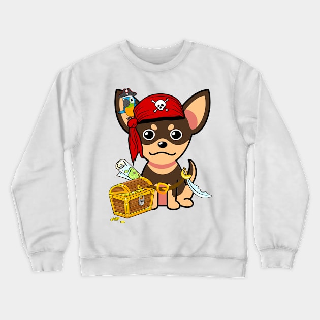 Cute small dog is a pirate Crewneck Sweatshirt by Pet Station